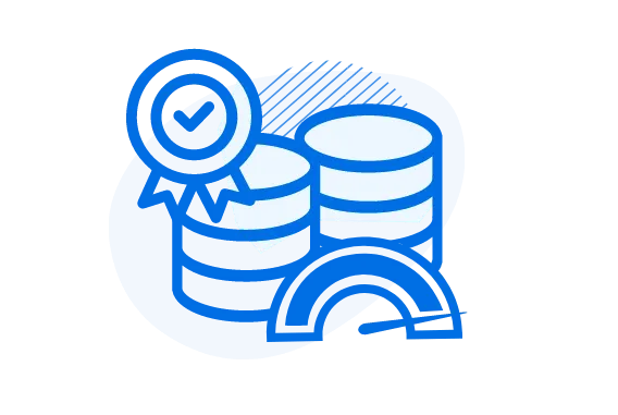 Icon symbolizing a reliable process for scaling up your databases from one to many